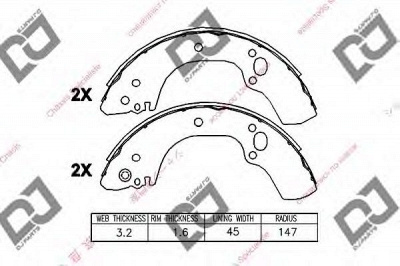DJ PARTS bs1321 -  Комплект тормозных колодок